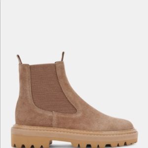 Dolce Vita beige suede ankle booties